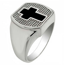 Load image into Gallery viewer, Sterling Silver Black Onyx Cross Shaped Ring