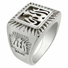 Load image into Gallery viewer, Sterling Silver Rhodium Plated Allah Shaped Rin