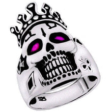 Load image into Gallery viewer, Sterling Silver Skull Crown Oxidized Ring