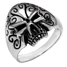 Load image into Gallery viewer, Sterling Silver Skull Oxidized Ring