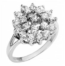 Load image into Gallery viewer, Sterling Silver Fancy Flower Arranged Prong Set Cz Engagement Ring with Ring Width of 7MM