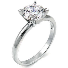 Load image into Gallery viewer, Sterling Silver Fancy 4MM Prong Set Solitaire Engagement Ring with
