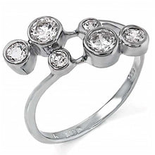Load image into Gallery viewer, Sterling Silver Stylish Circle Ring with Round Bezel CzAnd Ring width of 11MM