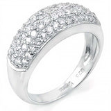 Sterling Silver Fancy Pave Cz Ladies Band Ring with Ring Width of 8MM