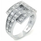 Sterling Silver Fancy Channel Set Cz Ladies BelT Ring with Ring Width of 11MM