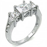 Sterling Silver Fancy Channel Set Cz Engagement Ring with Ring Width of 7MM