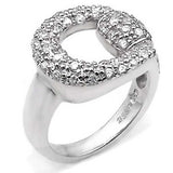 Sterling Silver Pave Set Buckle Ring with Ring Width of 7MM