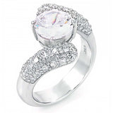 Sterling Silver Fancy Ladies Fashion Ring with Clear Cz and a 8MM Prong Set CzAnd Ring Width of 7MM