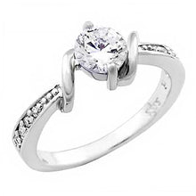 Load image into Gallery viewer, Sterling Silver Ladies Ring with Pave Set Cz and a Prong Set CzAnd Ring Width of 7MM