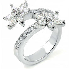 Load image into Gallery viewer, Sterling Silver Fancy Flower Fashion Ring with Pave Set CzAnd Ring Width of 22MM