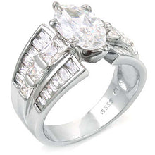 Load image into Gallery viewer, Sterling Silver Fany Engagement Ring with Marquise CzAnd Ring Width of 22MM