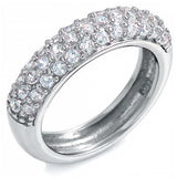 Sterling Silver Pave Set Cz Single Band Ring with Ring Width of 7MM