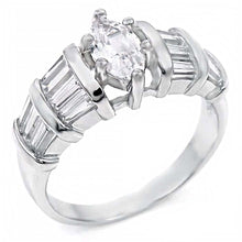 Load image into Gallery viewer, Sterling Silver Stylish Marquise and Trapezium Cz Ring