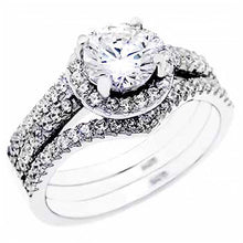 Load image into Gallery viewer, Sterling Silver Pave Round Cz Ring with 6MM Cz in the CenterAnd Ring Width of 8.5MM