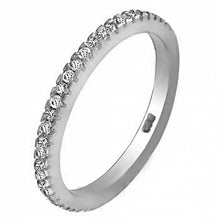 Load image into Gallery viewer, Sterling Silver Eternity Ring with Round White CzAnd Ring Width of 2MM