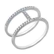 Load image into Gallery viewer, Sterling Silver Pave  I  Stylish CZ RingAnd Width of 10MM