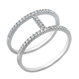 Sterling Silver Pave  I  Stylish CZ RingAnd Width of 10MM