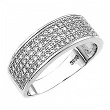 Load image into Gallery viewer, Sterling Silver Pave Set Round Cz Ring with Ring Width of 7.5MM