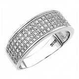 Sterling Silver Pave Set Round Cz Ring with Ring Width of 7.5MM