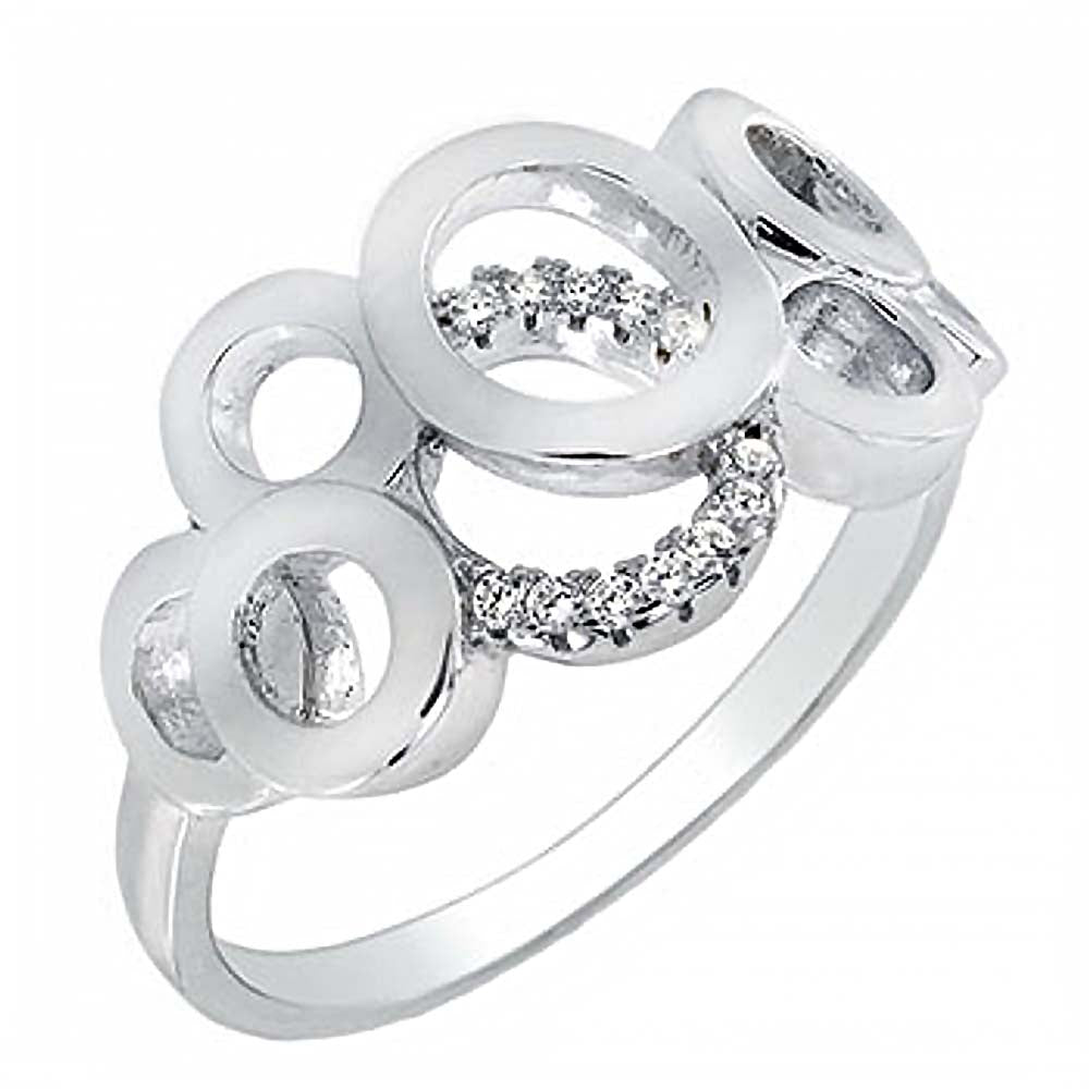 Sterling Silver Cubic Zirconia Rhodium Ring