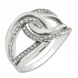 Sterling Silver Love Knot Pave CZ Ring