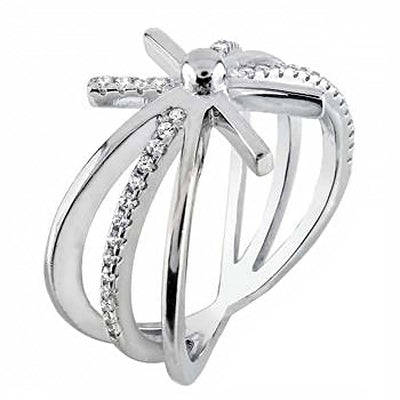 Sterling Silver SnowFlake Cubic Zirconia Ring
