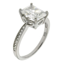 Load image into Gallery viewer, Sterling Silver 6X8mm Emerald-Cut Cubic Zirconia Solitaire Engagement Ring - silverdepot