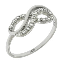 Load image into Gallery viewer, Sterling Silver Pave Cubic Zirconia Infinity Ring