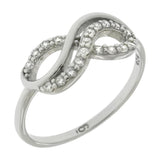 Sterling Silver Pave Cubic Zirconia Infinity Ring