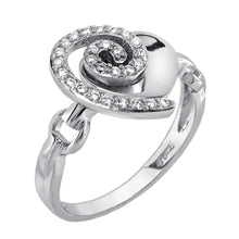 Load image into Gallery viewer, Sterling Silver Heart Shape CZ RingAnd Width 12.2 mm