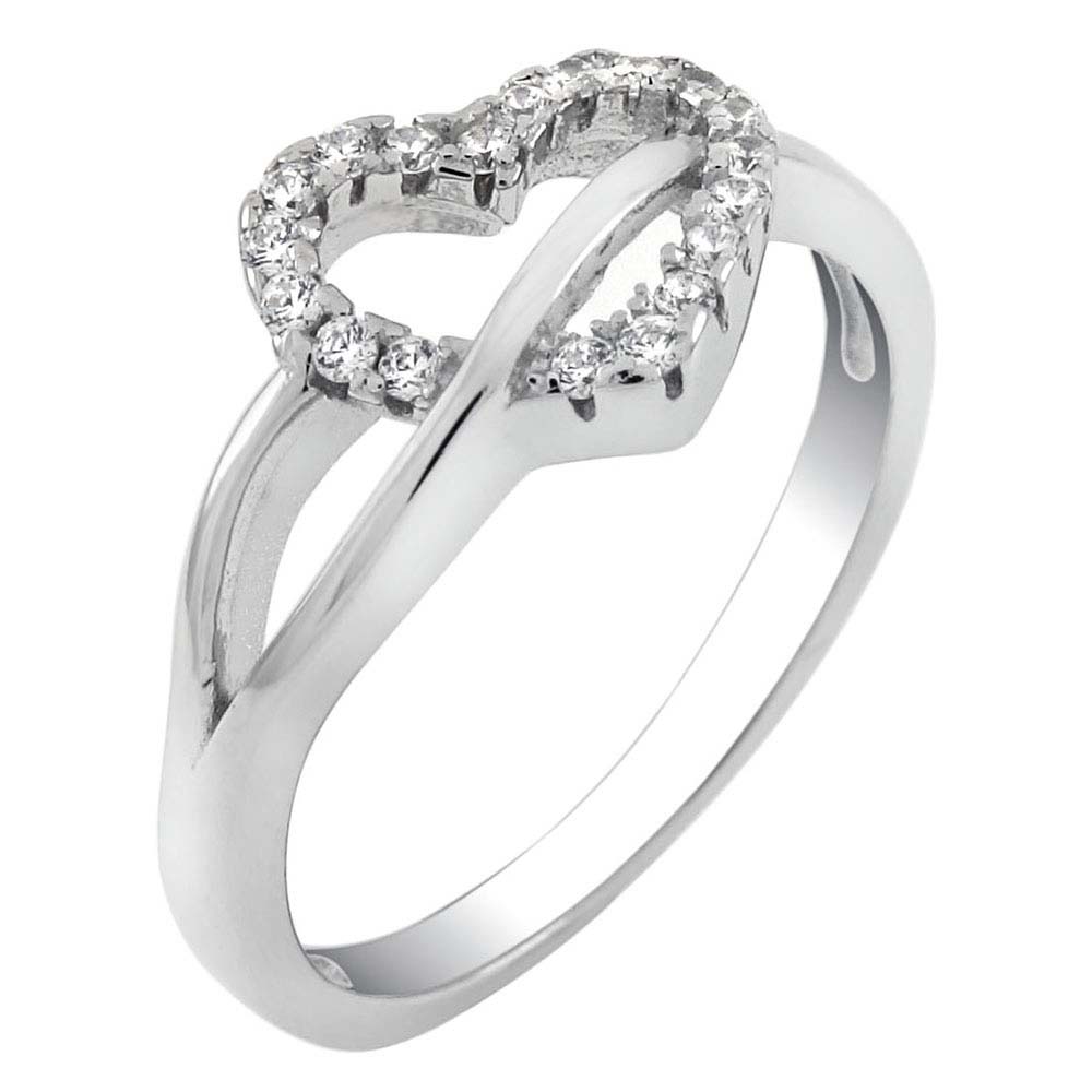 Sterling Silver Cubic Zirconia Heart RingAnd Weight 2.4gramAnd Width 8.5mm