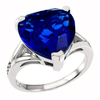 Sterling Silver Blue Tanzanite Heart Ring