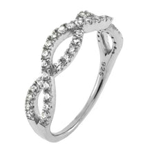 Load image into Gallery viewer, Sterling Silver Crisscross Braided Cubic Zirconia RingAnd Width 4.15mm