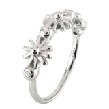 Sterling Silver Snowflake W. Small CZ Ring