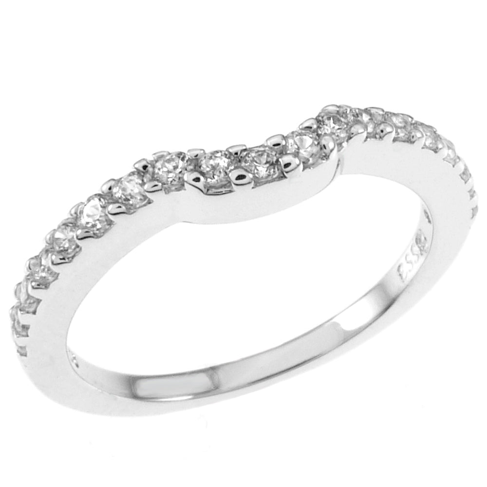 Sterling Silver Pave Cubic Zirconia Band Ring