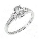 Sterling Silver Oval CZ Baby Ring