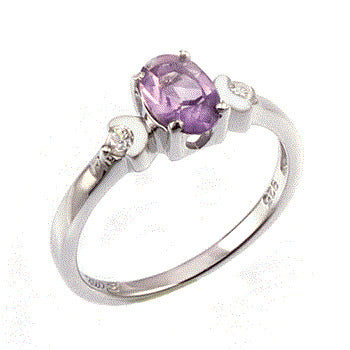 Sterling Silver Amethyst CZ Baby Ring