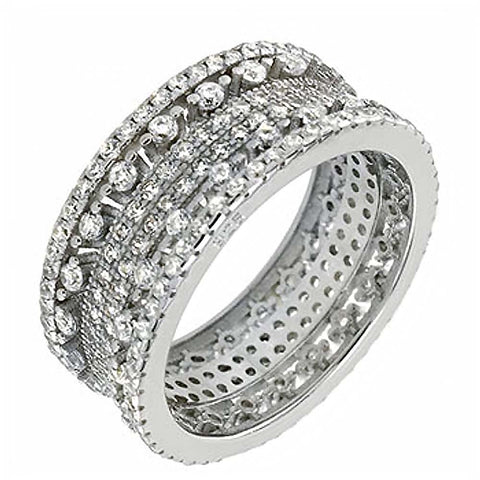 Sterling Silver Cubic Zirconia Band Ring
