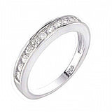 Sterling Silver Round Cubic Zirconia Band Ring