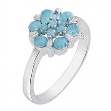 Load image into Gallery viewer, Sterling Silver Cubic Zirconia Crash StoneAnd Flower Ring With Width of 10MM