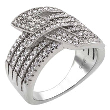 Load image into Gallery viewer, Sterling Silver Belt Buckle Pave CZ Ring