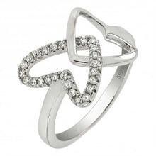 Load image into Gallery viewer, Sterling Silver Butterfly Shaped Ring With Clear CZ