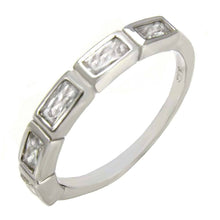 Load image into Gallery viewer, Sterling Silver Cubic Zirconia Baguette Band Ring