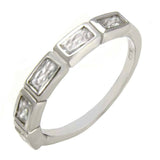 Sterling Silver Cubic Zirconia Baguette Band Ring