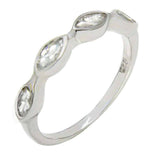 Sterling Silver Marquise Cubic Zirconia Band Ring