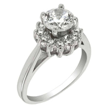 Load image into Gallery viewer, Sterling Silver 6MM Round CZ Engagement Ring