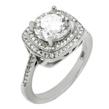 Load image into Gallery viewer, Sterling Silver Round Center CZ Double Halo Engagement Ring