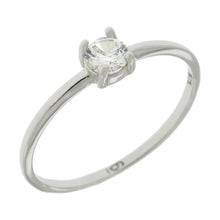 Load image into Gallery viewer, Sterling Silver 3.5mm Round CZ Solitaire Ring