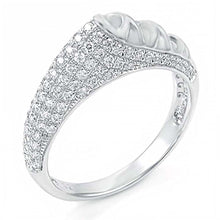 Load image into Gallery viewer, Sterling Silver Fancy Elegant Design Pave Whie Cz Ring with Ring Width of 5MM