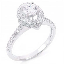 Load image into Gallery viewer, Sterling Silver Fany Pave Grade AAA Round Cz Oval Shape Ring with Ring Dimensions of 12MM